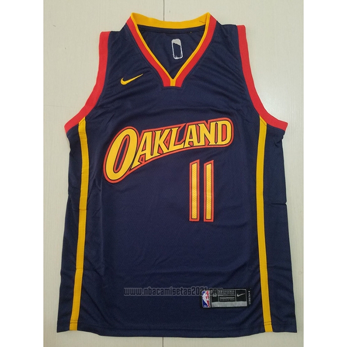 Camiseta Golden State Warriors Klay Thompson #11 Ciudad 2020-21 Negro